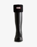 Hunter 6 Stitch Cable Knitted Cuff Tall Boot Socks Black - Image 2