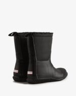 Hunter Big Kids (5-10 Years) Insulated Roll Top Vegan Shearling Boots Black - Image 5