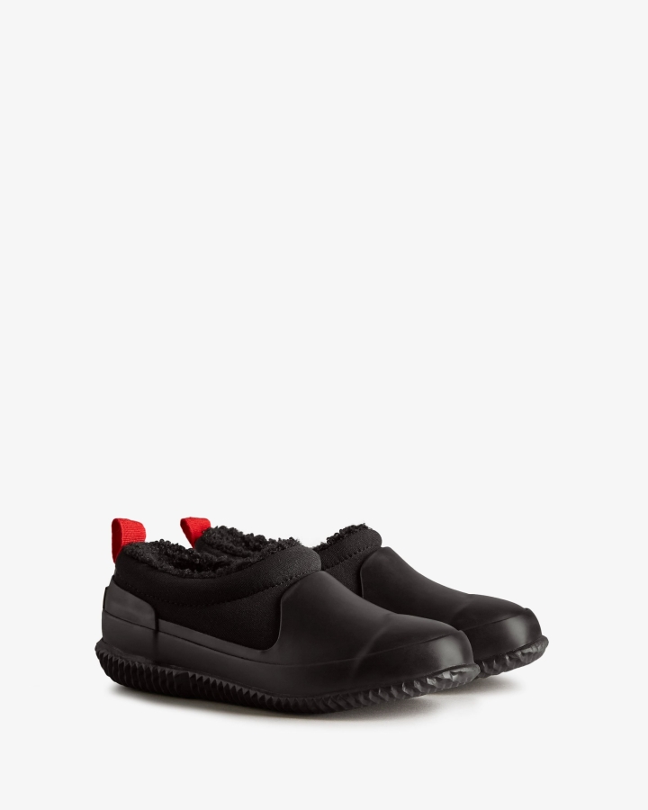 Hunter Big Kids (5-10 Years) Insulated Vegan Shearling Shoe Black - Image 3