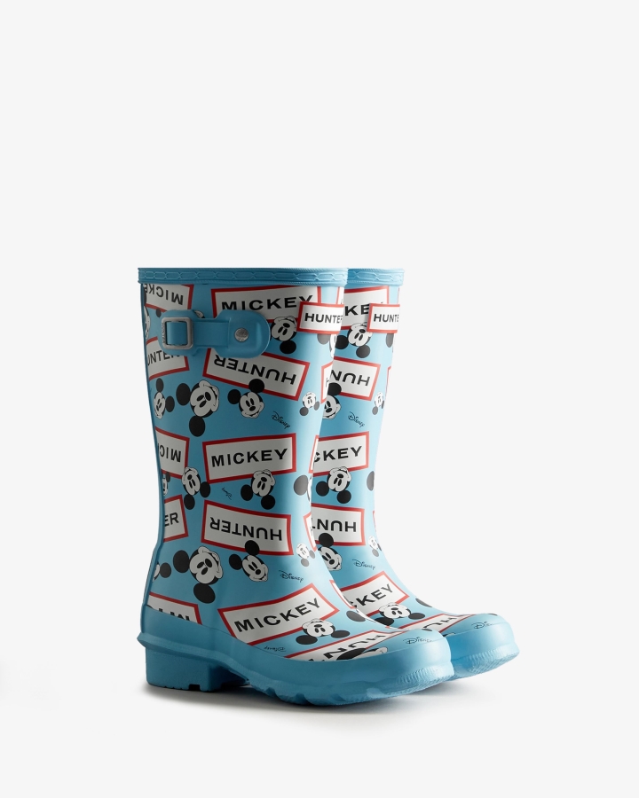 Hunter Big Kids (5-11 Years) Disney Rain Boots Borealis Blue - Image 3