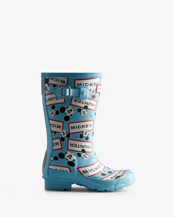 Hunter Big Kids (5-11 Years) Disney Rain Boots Borealis Blue - Image 1