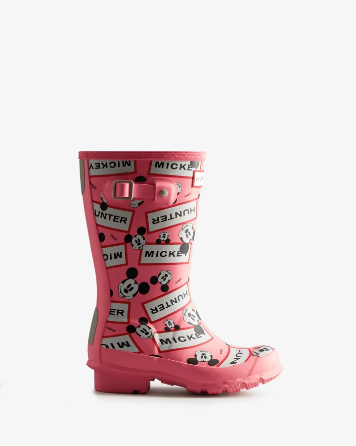 hunter_big_kids_5_11_years_disney_rain_boots_pink_shiver.jpg Hunter Big Kids (5-11 Years) Disney Rain Boots Pink Shiver - Image 1
