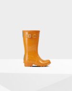 Hunter Big Kids (5-11 Years) Giant Glitter Rain Boots Amber Creek Orange - Image 2