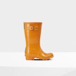 Hunter Big Kids (5-11 Years) Giant Glitter Rain Boots Amber Creek Orange