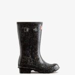 Hunter Big Kids (5-11 Years) Giant Glitter Rain Boots Black
