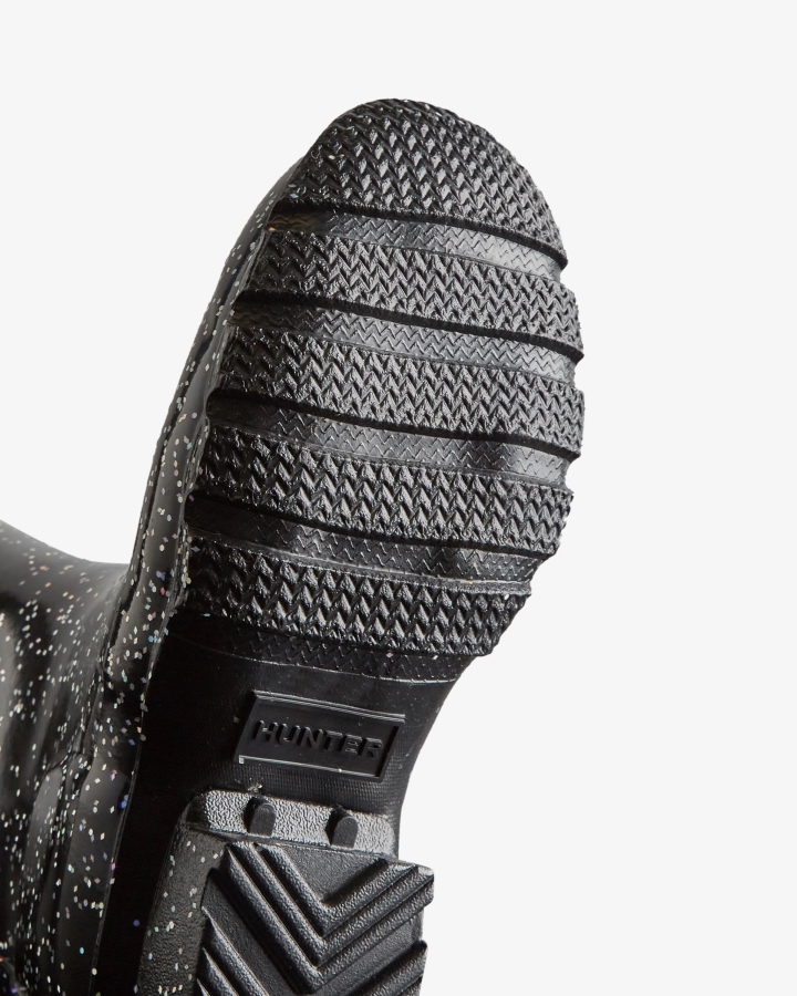 Hunter Big Kids (5-11 Years) Giant Glitter Rain Boots Black - Image 5