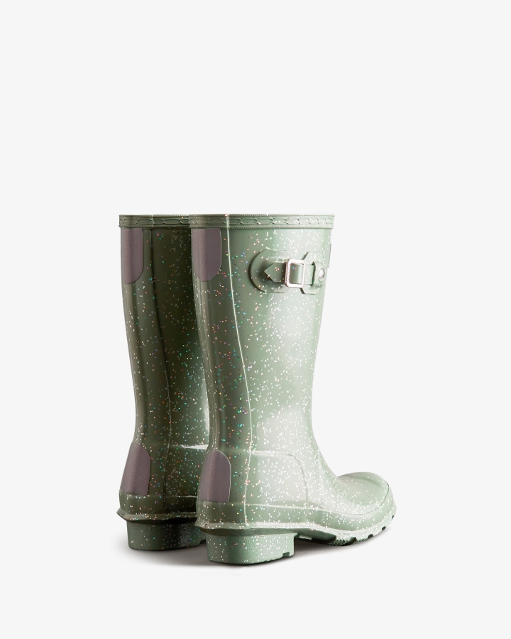 Hunter Big Kids (5-11 Years) Giant Glitter Rain Boots Sweet Gale Green - Image 4