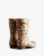 Hunter Big Kids (5-11 Years) Hybrid Leopard Print Rain Boots Tawny Brown - Image 4