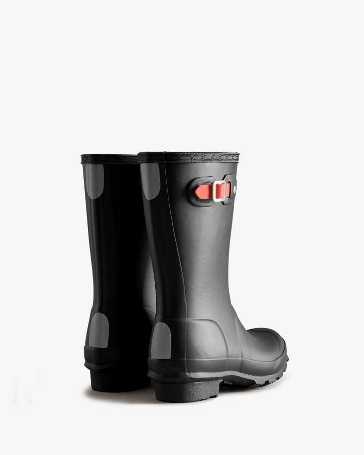 Hunter Big Kids (5-11 Years) Insulated Rain Boots Black-Logo Red - Image 4
