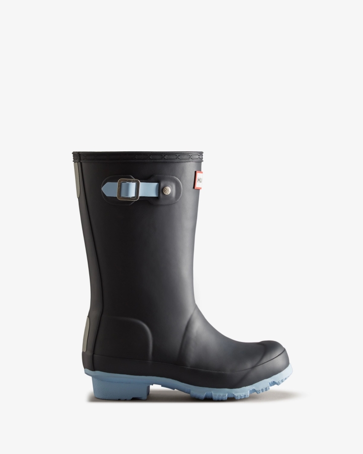Hunter Big Kids (5-11 Years) Insulated Rain Boots Navy-Blue Frost - Image 1