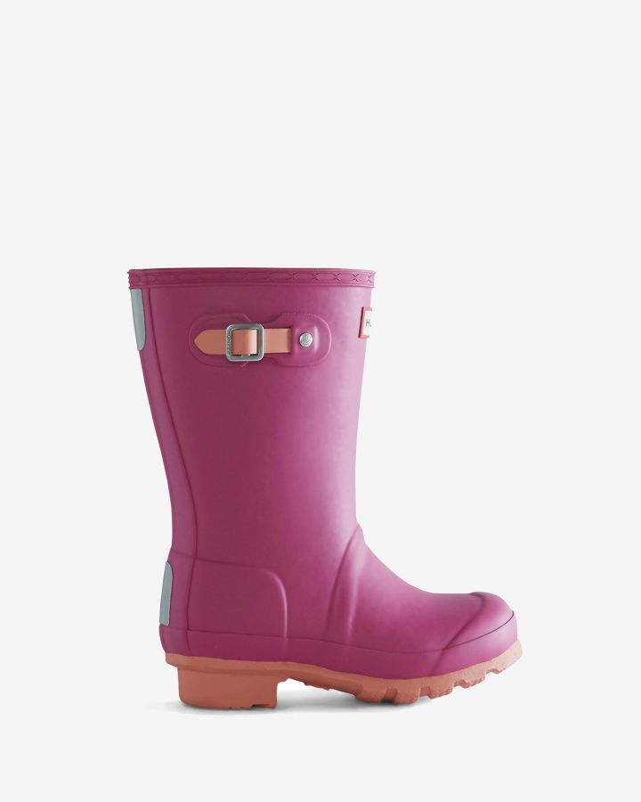 Hunter Big Kids (5-11 Years) Insulated Rain Boots Prismatic Pink-Rough Pink - Image 1