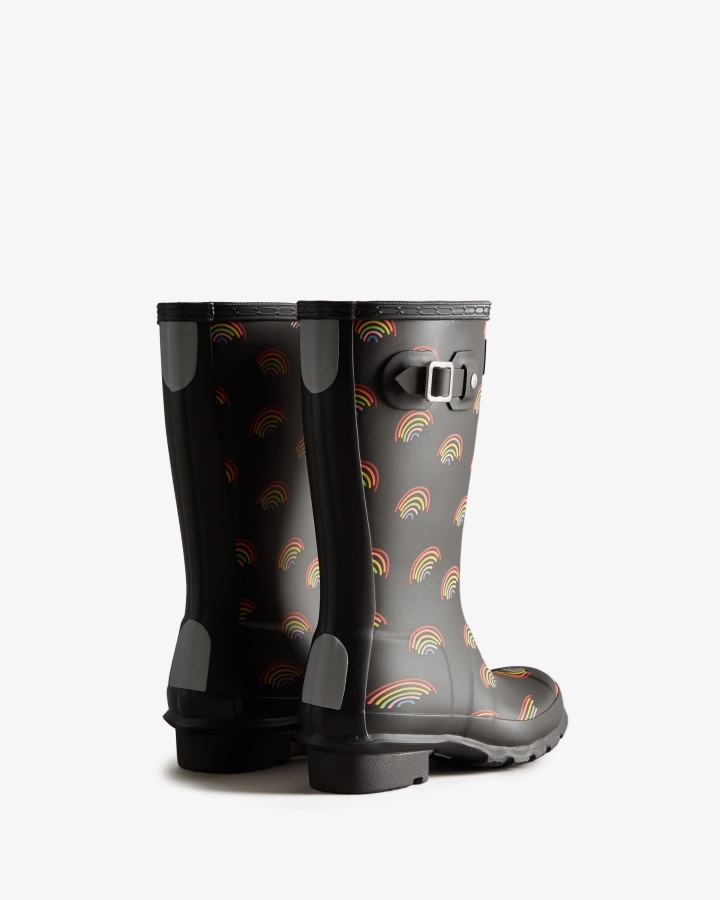 Hunter Big Kids (5-11 Years) Mini Rainbow Print Wellington Boots Mini Rainbow Print - Image 4