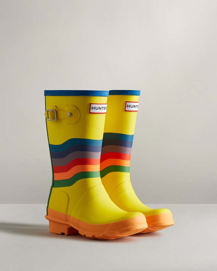 Hunter Big Kids (5-11 Years) Wiggle Rainbow Rain Boots Multicoloured - Image 3