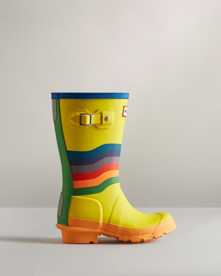 Hunter Big Kids (5-11 Years) Wiggle Rainbow Rain Boots Multicoloured - Image 1