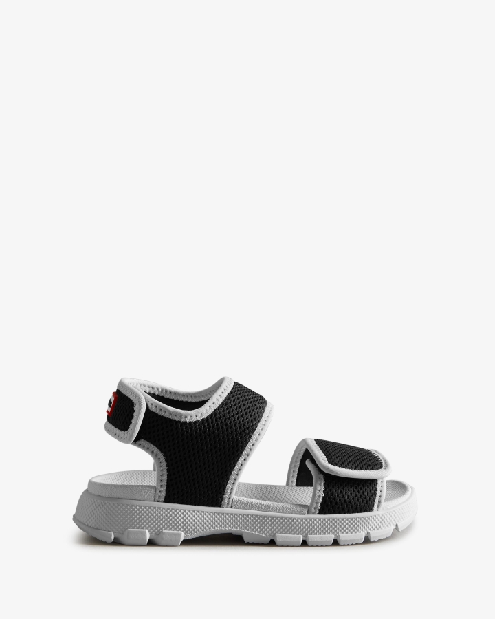 Hunter Big Kids (5-9 Years) Mesh Outdoor Walking Sandals Black-White - Image 2