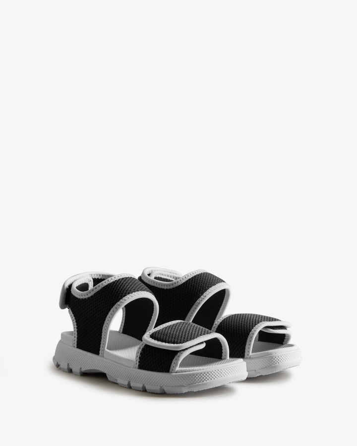 Hunter Big Kids (5-9 Years) Mesh Outdoor Walking Sandals Black-White - Image 3