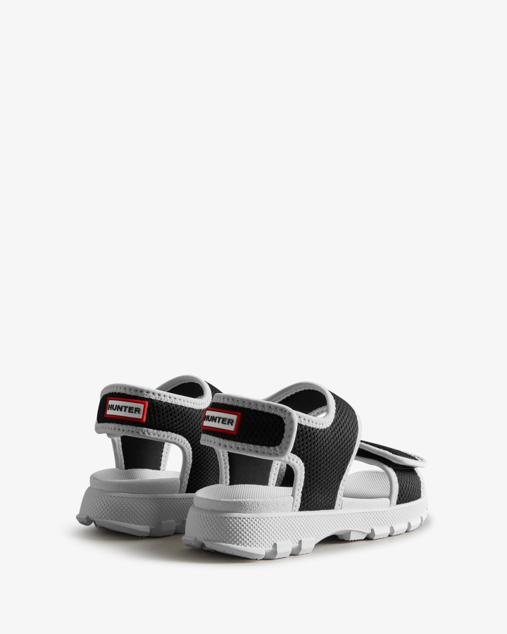 Hunter Big Kids (5-9 Years) Mesh Outdoor Walking Sandals Black-White - Image 4