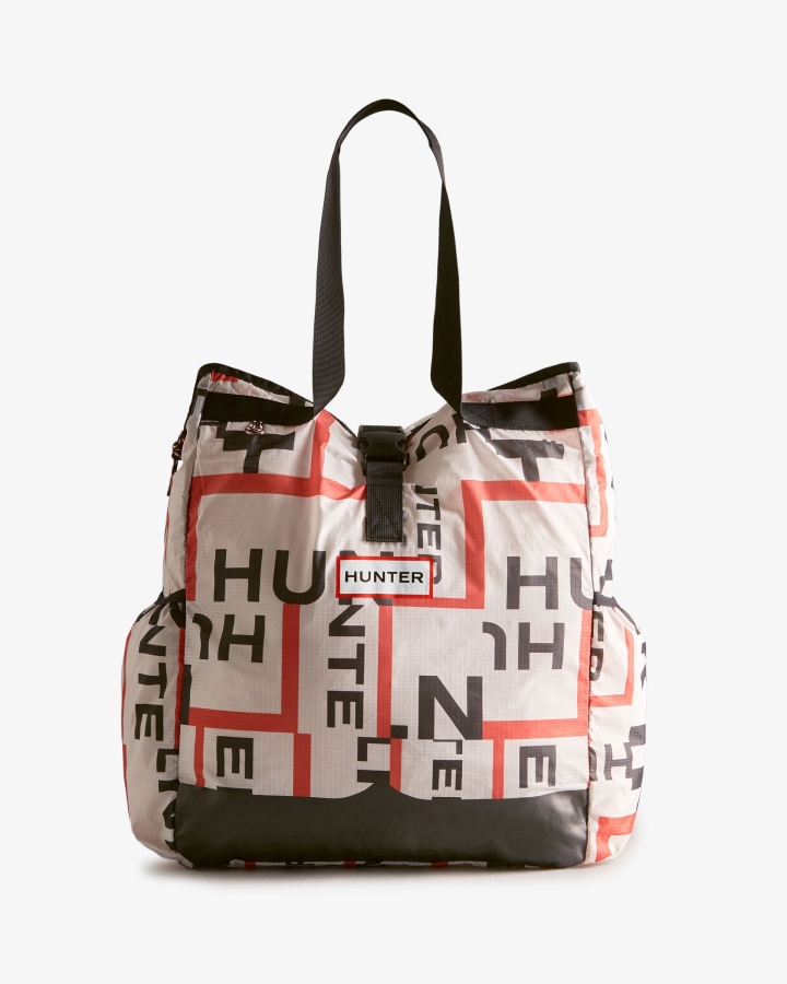 hunter_exploded_logo_ripstop_packable_tote_bag_exploded_logo.jpg Hunter Exploded Logo Ripstop Packable Tote Bag Exploded Logo - Image 1