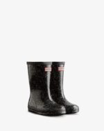 Hunter Kids First (18 Months-8 Years) Giant Glitter Rain Boots Black - Image 3