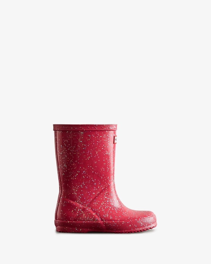 Hunter Kids First (18 Months-8 Years) Giant Glitter Rain Boots Thrift Pink - Image 2