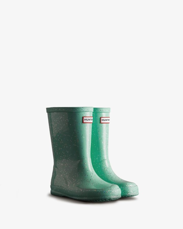Hunter Kids First (18 Months-8 Years) Giant Glitter Rain Boots Wild Mint - Image 3