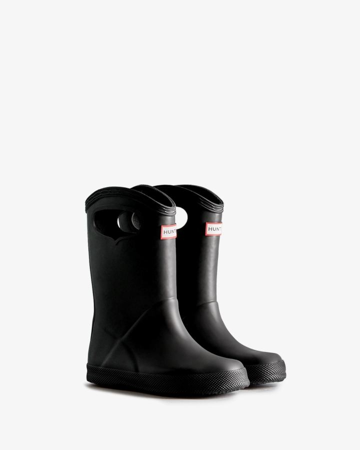 Hunter Kids First (18 Months-8 Years) Grab Handle Rain Boots Black - Image 4