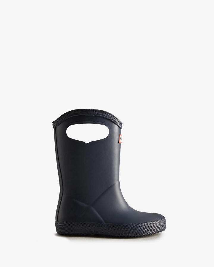 Hunter Kids First (18 Months-8 Years) Grab Handle Rain Boots Navy - Image 2