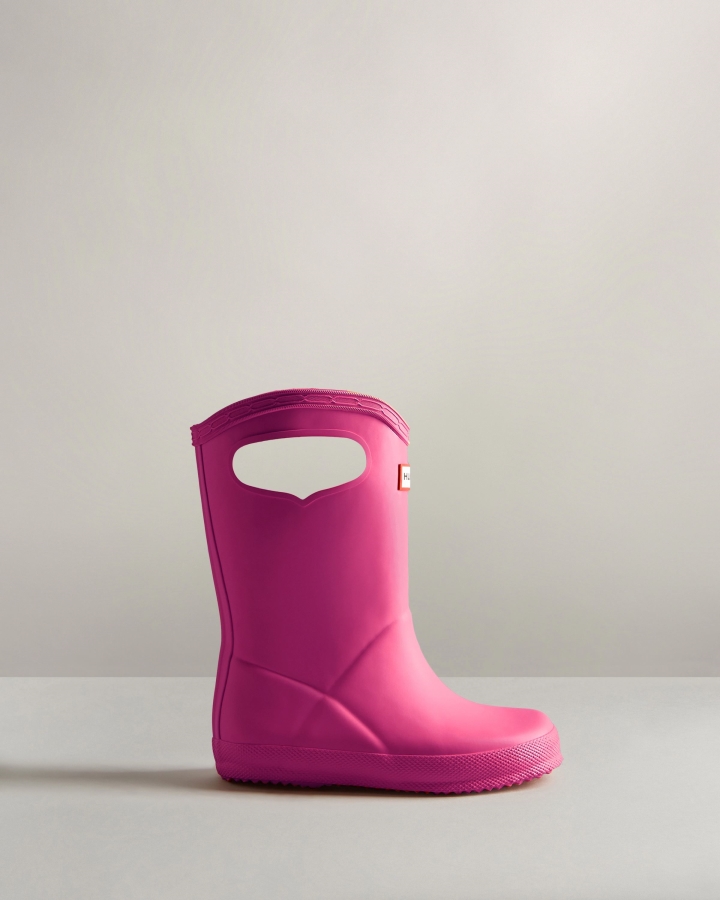Hunter Kids First (18 Months-8 Years) Grab Handle Rain Boots Prismatic Pink - Image 2