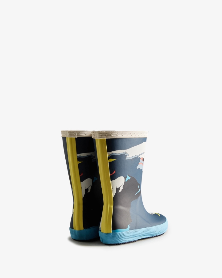 Hunter Kids First (18 Months-8 Years) Iceberg Print Rain Boots Iceberg Kerhuelen Navy - Image 4