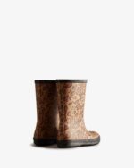 Hunter Kids First (18 Months-8 Years) Leopard Print Rain Boots Rich Tan-Saddle-Black - Image 4