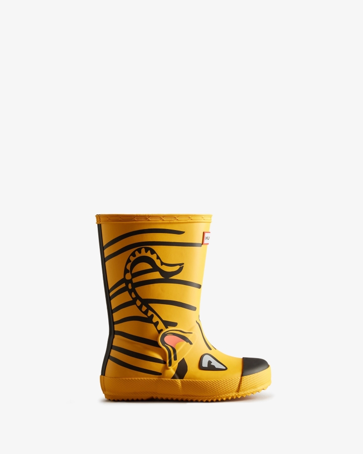 Hunter Kids First (18 Months-8 Years) Lunar New Year Tiger Rain Boots Yellow - Image 2
