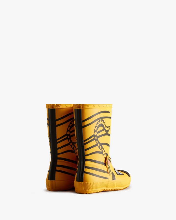 Hunter Kids First (18 Months-8 Years) Lunar New Year Tiger Rain Boots Yellow - Image 4