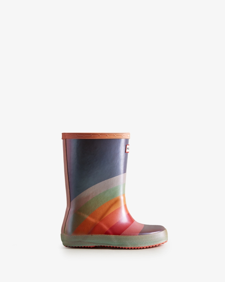 Hunter Kids First (18 Months-8 Years) Nebula Rainbow Rain Boots - Image 2
