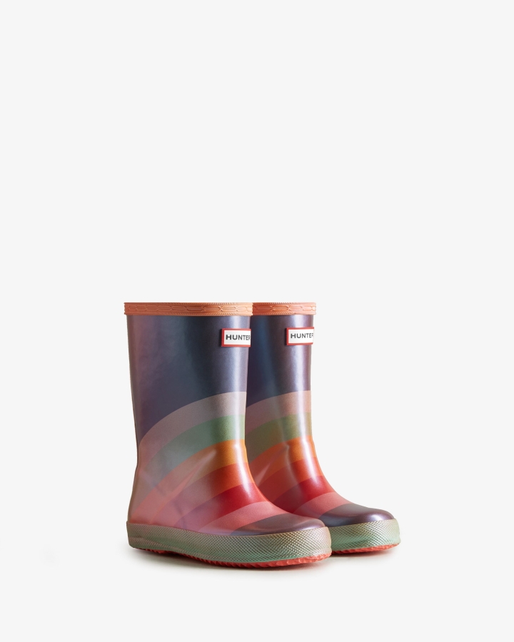 Hunter Kids First (18 Months-8 Years) Nebula Rainbow Rain Boots - Image 3