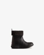 Hunter Little Kids (18 Months-6 Years) Insulated Roll Top Vegan Shearling Boots Black - Image 2