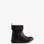 Hunter Little Kids (18 Months-6 Years) Insulated Roll Top Vegan Shearling Boots Black