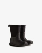 Hunter Little Kids (18 Months-6 Years) Insulated Roll Top Vegan Shearling Boots Black - Image 4