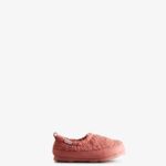 Hunter Little Kids (18 Months-8 Years) Insulated Vegan Shearling Slipper Shoe Hibiscus Pink