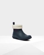Hunter Men's Insulated Roll Top Vegan Shearling Boots Hunter Navy