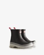 Hunter Men's Original Play Short Speckle Rain Boots Black-Steall Grey - Image 4