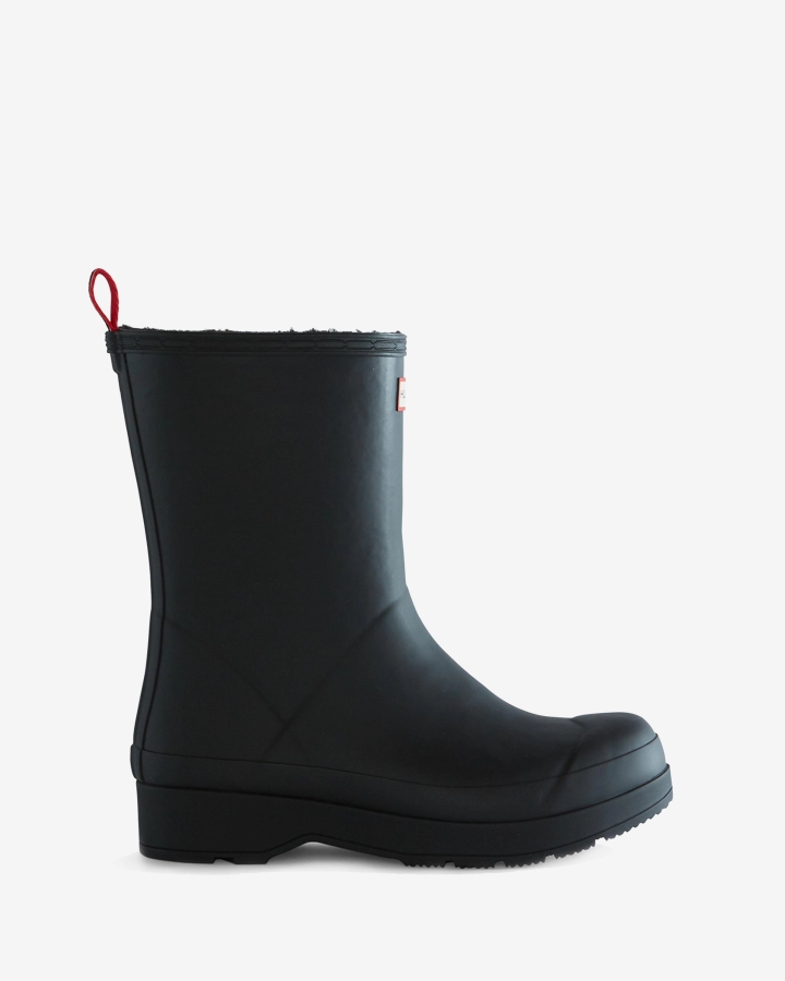 Hunter Men's Play Vegan Shearling Insulated Mid-Height Rain Boots Black - Image 1