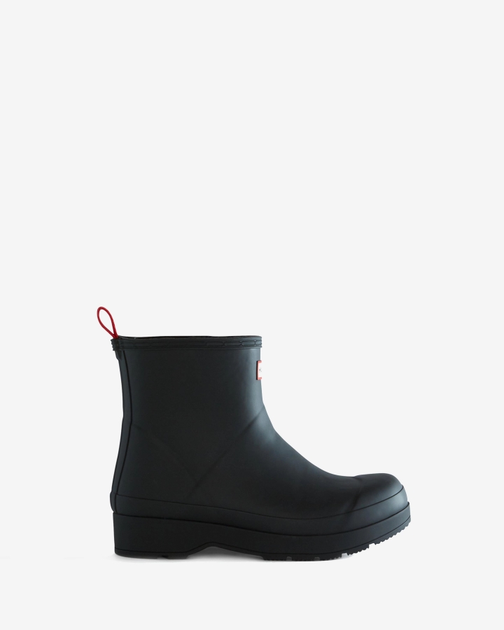 Hunter Men's Play Vegan Shearling Insulated Short Rain Boots Black - Image 1