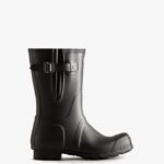Hunter Men's Short Side Adjustable Rain Boots Black