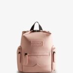 Hunter Mini Top Clip Backpack - Rubberized Leather Azalea Pink
