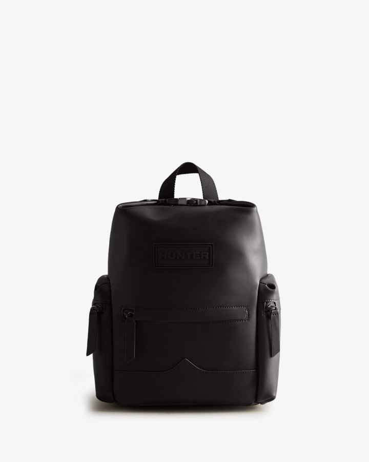 hunter_mini_top_clip_backpack_rubberized_leather_black.jpg Hunter Mini Top Clip Backpack - Rubberized Leather Black - Image 1