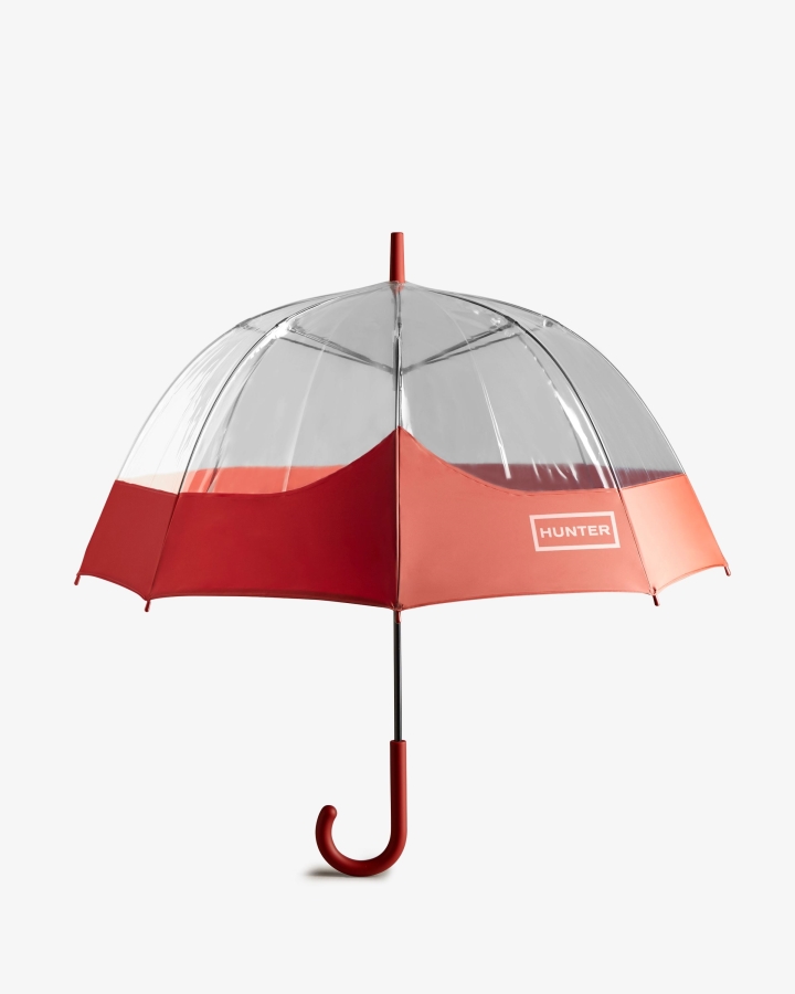 hunter_moustache_bubble_umbrella_military_red.jpg Hunter Moustache Bubble Umbrella Military Red - Image 1