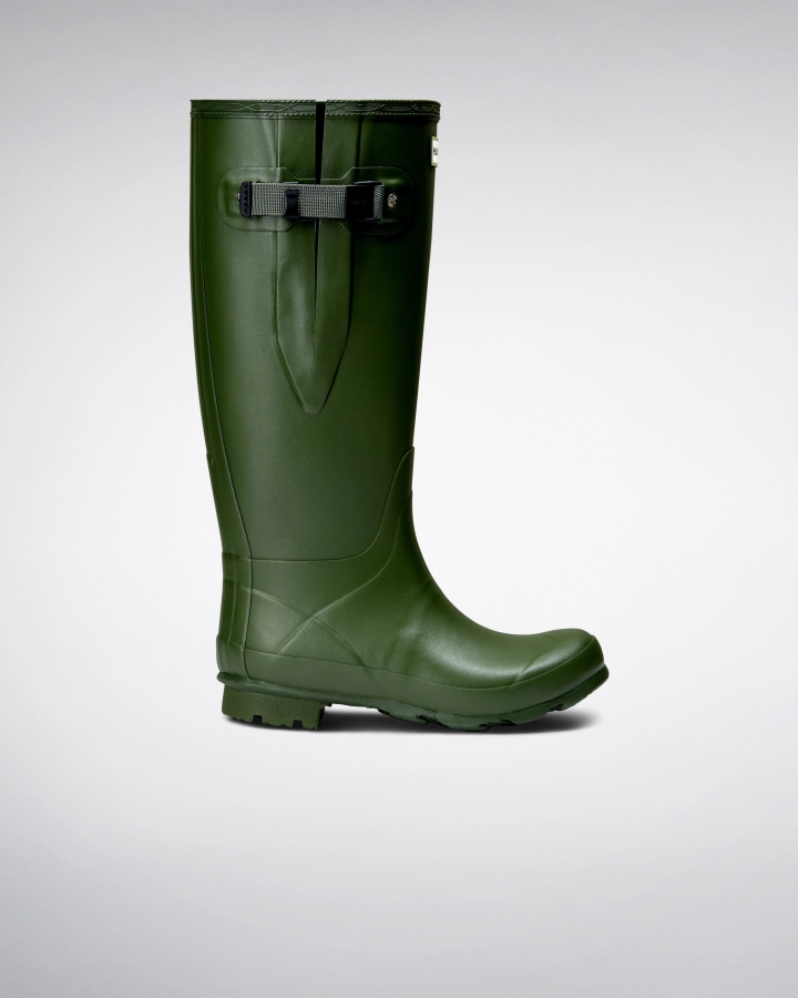 Hunter Norris Field Wide Fit Rain Boots Vintage Green - Image 2