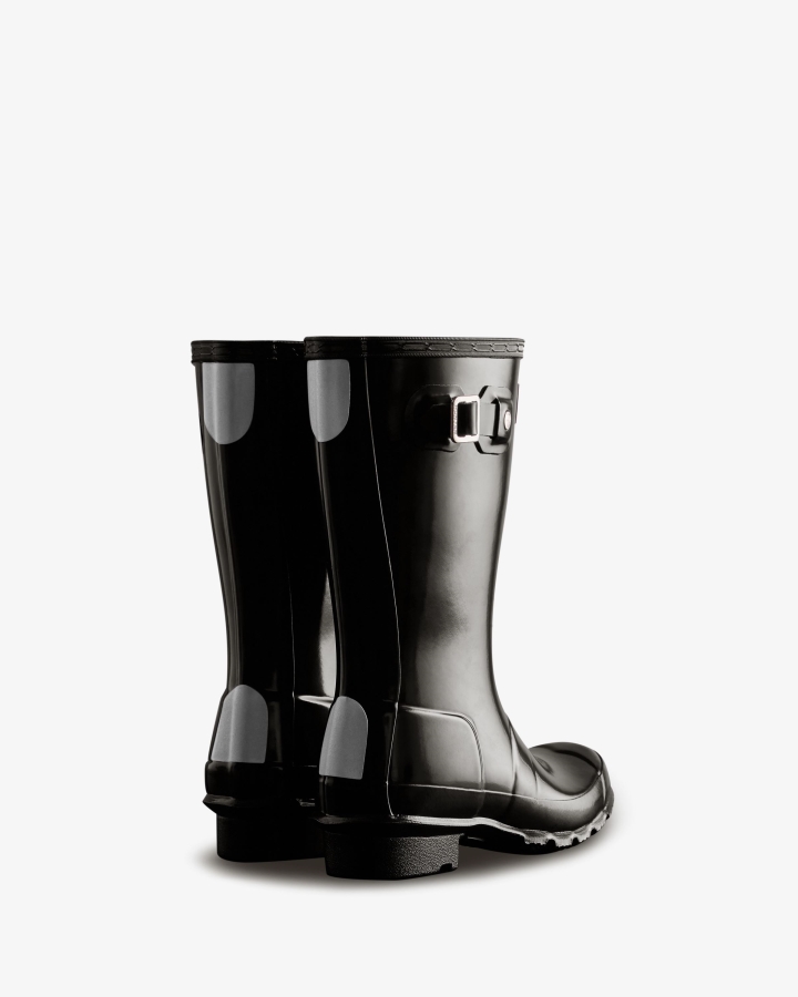 Hunter Original Big Kids (5-11 Years) Gloss Rain Boots Black - Image 4