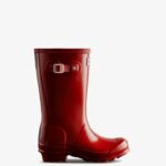 Hunter Original Big Kids (5-11 Years) Gloss Rain Boots Military Red