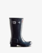 Hunter Original Big Kids (5-11 Years) Gloss Rain Boots Navy - Image 2